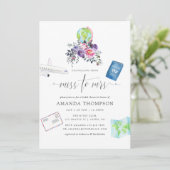 Floral van Miss naar Mrs Vrijgezellenfeest Kaart (Staand voorkant)