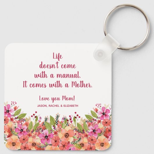 Floral van moeder sleutelhanger (Achterkant)
