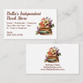 Floral van onafhankelijke boekwinkel visitekaartje (Voorkant / Achterkant)