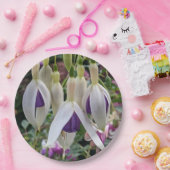 Floral van Paarse en witte Fuchsia Papieren Bordje (Feest)