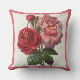 Floral van Patio Pillow Pink en Red Roses Buitenkussen