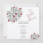 Floral van Red KerstFolk Art Kaart (Voorkant)