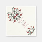 Floral van Red KerstFolk Art Servet (Voorkant)