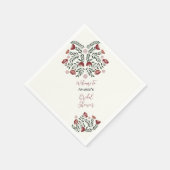 Floral van Red KerstFolk Art Servet (Hoek)