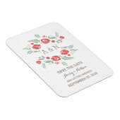 Floral van rood land sparen de Datum Magneet (Rechterzijde)