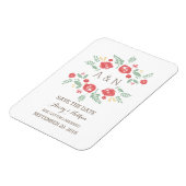 Floral van rood land sparen de Datum Magneet (Linkerzijde)