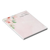 Floral van roze en gouden Waterverf, van de bureau Notitieblok (Schuin)