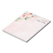 Floral van roze en gouden Waterverf, van de bureau Notitieblok (Linkerzijde)