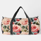 Floral van roze en rode rozen plunjezak (Achterkant)