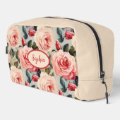 Floral van roze en rode rozen toilettasje (Rechterhoek)