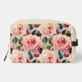 Floral van roze en rode rozen toilettasje (Achterkant)