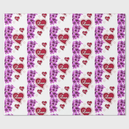 Floral van Valentijnsdag Cadeaupapier (Vlak)