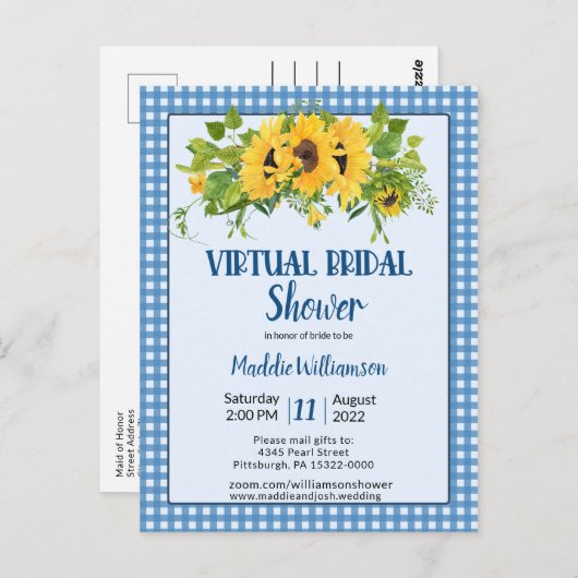 Floral van Virtual Vrijgezellenfeest Rustic Countr Briefkaart (Voorkant / Achterkant)