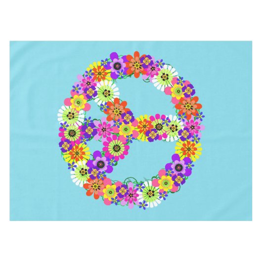 Floral van vredesgebaren in lichtblauw tafelkleed (Voorkant (Horizontaal))