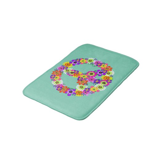Floral van vredesgebaren op Aqua Badmat (Gekanteld)