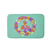 Floral van vredesgebaren op Aqua Badmat (Voorkant)