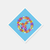 Floral van vredesgebaren op blauw servet (Hoek)