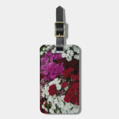 Floral van witte, roze en rode dianthus bagagelabel (Voorkant verticaal)