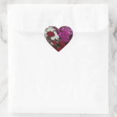 Floral van witte, roze en rode dianthus hart sticker (Tas)