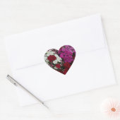 Floral van witte, roze en rode dianthus hart sticker (Envelop)