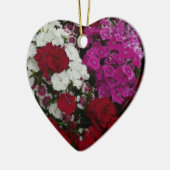 Floral van witte, roze en rode dianthus keramisch ornament (Links)