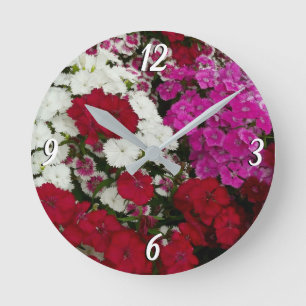 Floral van witte, roze en rode dianthus ronde klok