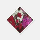 Floral van witte, roze en rode dianthus servet (Hoek)