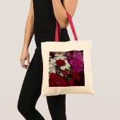 Floral van witte, roze en rode dianthus tote bag (Voorkant (product))