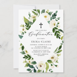 Floral van witte Waterverf laat Lijst bevestigen Kaart