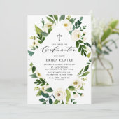 Floral van witte Waterverf laat Lijst bevestigen Kaart (Staand voorkant)