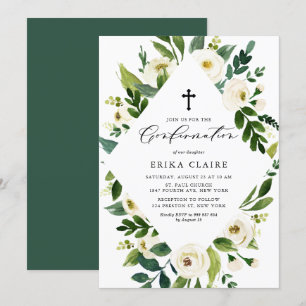 Floral van witte Waterverf laat Lijst bevestigen Kaart