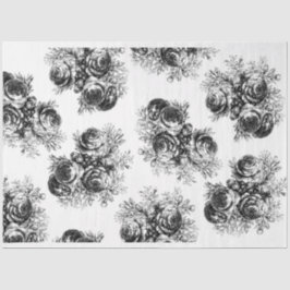 Floral van zwarte en witte roze tissuepapier