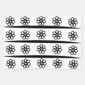Floral van zwarte en witte strepen inpakpapier vel (Voorkant)