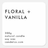 Floral Vanilla Custom Candle Label Sticker  (Voorkant)
