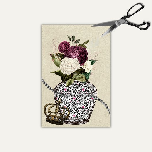 Floral Vase of Hearts Alice in Wonderland Tissuepapier