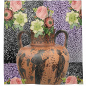 Floral vase roze douchegordijn (Voorkant)