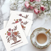 Floral Vase Sketch CUSTOM bruiloft Verloving Servet