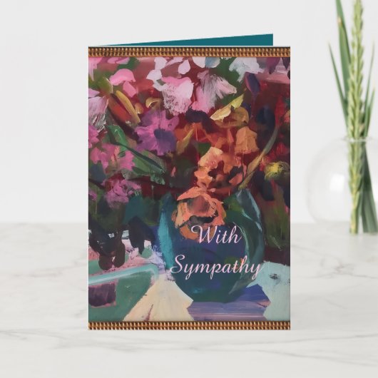 FLORAL VASE SYMPATHY CARD BEDANKKAART (Voorkant)
