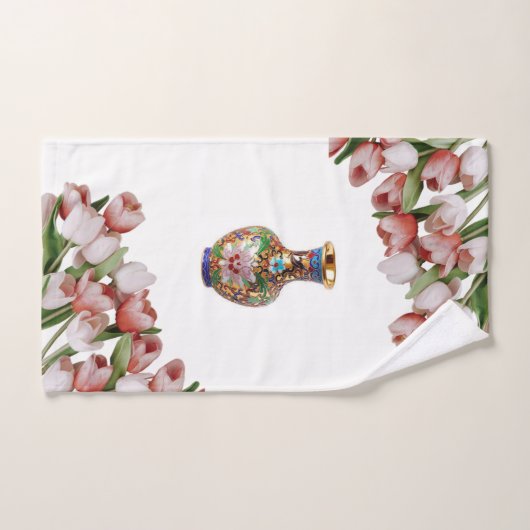 Floral Vase Victoriaans badkamerhandsets Bad Handdoek (Handdoek)