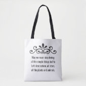 Floral Vector, Natuur liefdestekst op wit Tote Bag (Voorkant)