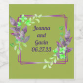 Floral Vector Oriental Wijn Etiket (Enkel label)