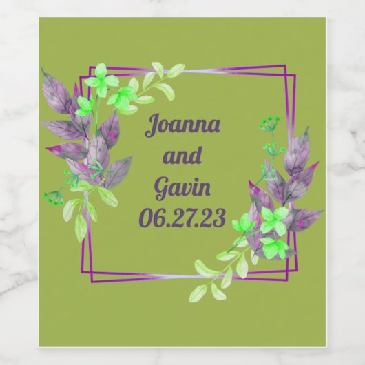 Floral Vector Oriental Wijn Etiket