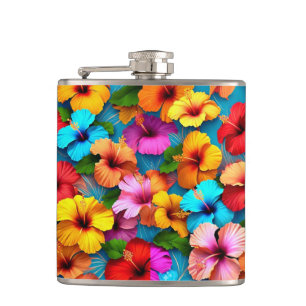 Floral veelkleurige bloemen patroon-36355 heupfles
