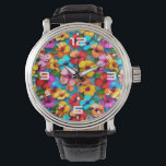 Floral veelkleurige bloemen patroon-36355 horloge<br><div class="desc">Floral veelkleurige bloemen patroon-36355</div>