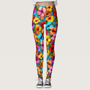 Floral veelkleurige bloemen patroon-36355 leggings