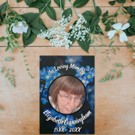 Floral Vergeet me niet Patch Five Photo Memorial Drieluik Aankondiging