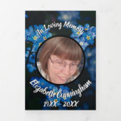 Floral Vergeet me niet Patch Five Photo Memorial Drieluik Aankondiging (Cover)