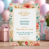 Floral verjaardagsfeest viering ontwerp kaart