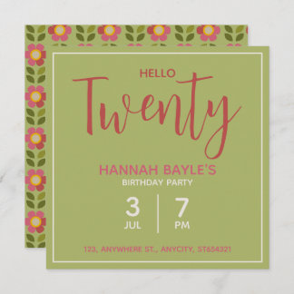 Floral verjaardagsfeestje uitnodiging | Aangepaste