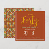 Floral verjaardagsfeestje uitnodiging | Aangepaste (Voorkant / Achterkant)